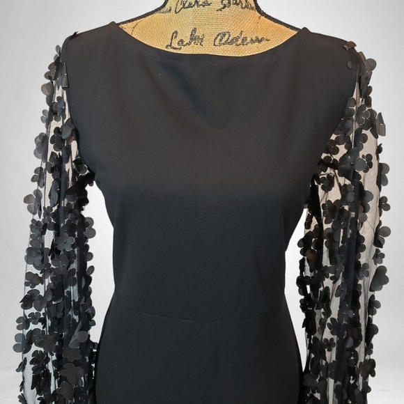 Macy's Midi Fitted Dress with Sheer Sleeves - Picture 5 of 9